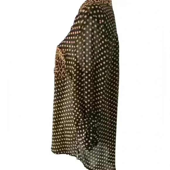 INC International Concepts Animal Print Polka Dot Blouse Top. Size M - Picture 4 of 6